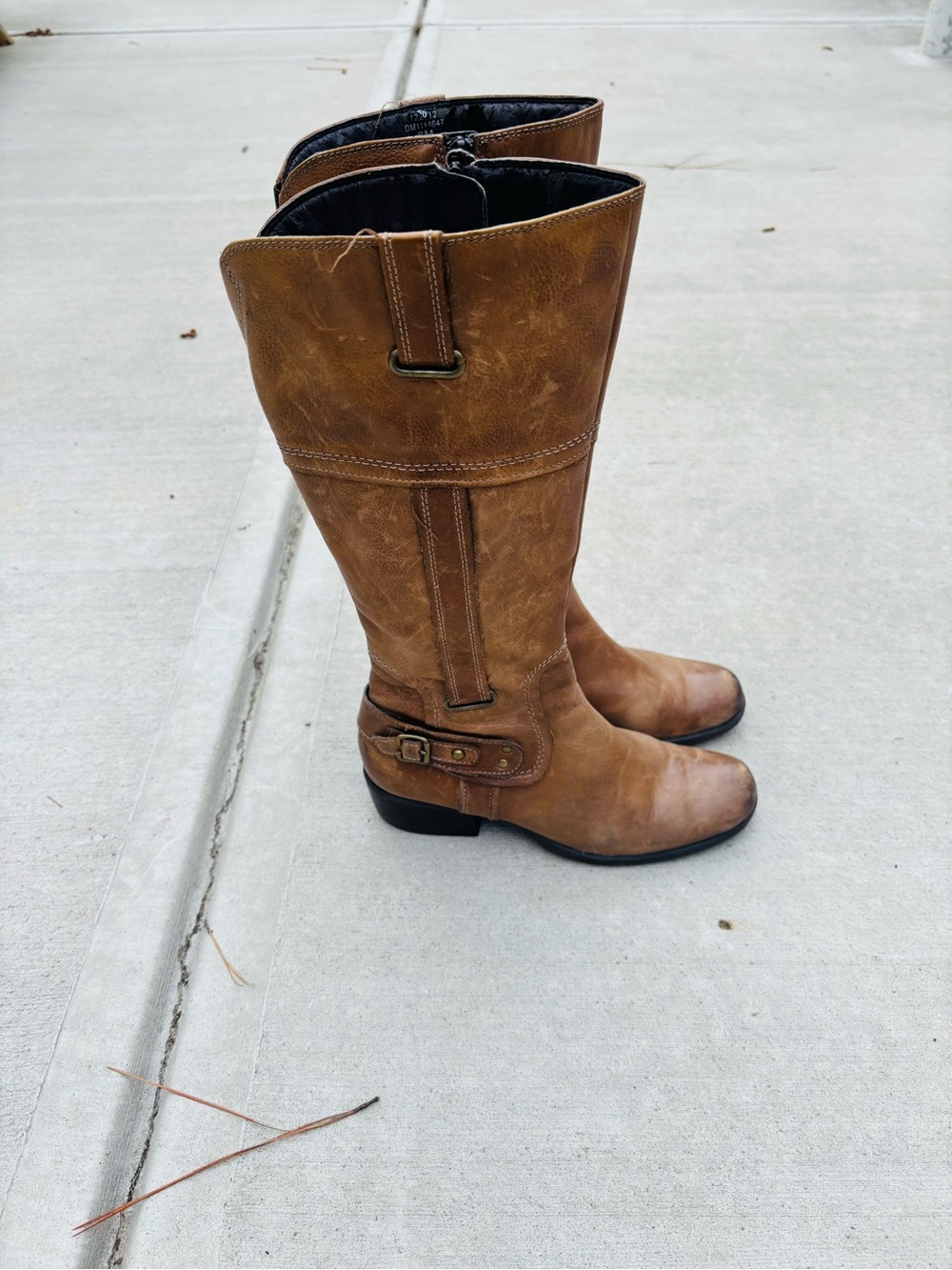 Women’s Leather Brown Side Zipper Mid-Calf Riding Boots size 8 - Picture 5 of 13